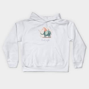 Cute hand drawn sleeping elephant in simple childish style Kids Hoodie